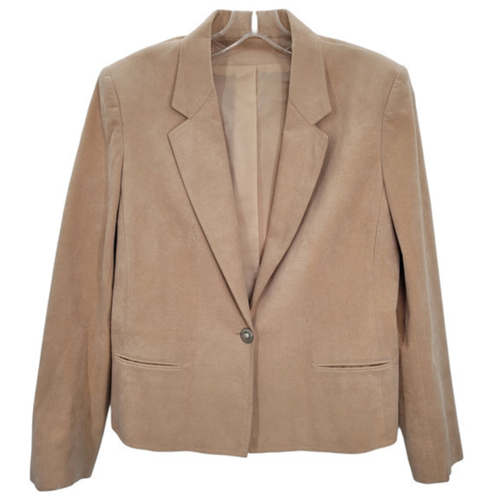 HP Vintage‎ 80s Ultra Suede Single Breast One Button Union Made Lined Jacket